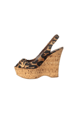 ANIMAL PRINT SLINGBACK SANDALS 36.5