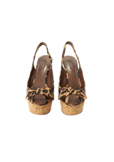 ANIMAL PRINT SLINGBACK SANDALS 36.5