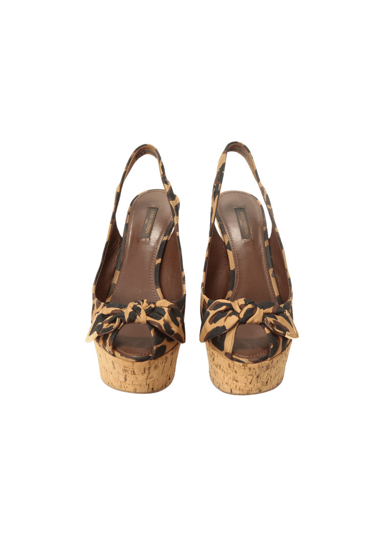 ANIMAL PRINT SLINGBACK SANDALS 36.5