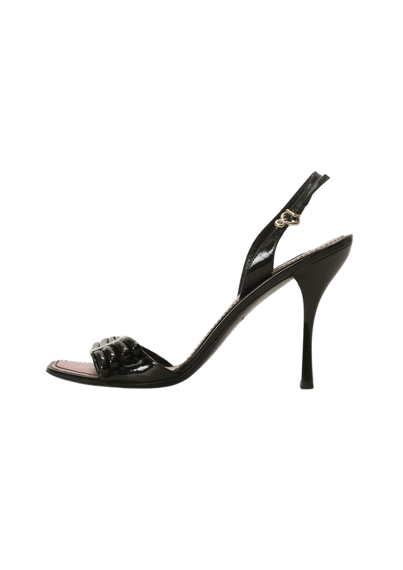 LEATHER SLINGBACK SANDALS 38