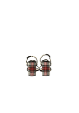 FAUX PEARL TARTAN SANDALS 38