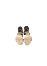 FAUX PEARL TARTAN SANDALS 38