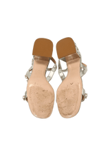 LEATHER CRYSTAL EMBELLISHMENTS SANDALS 38