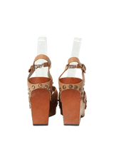 LEATHER PLATFORM SANDALS 35