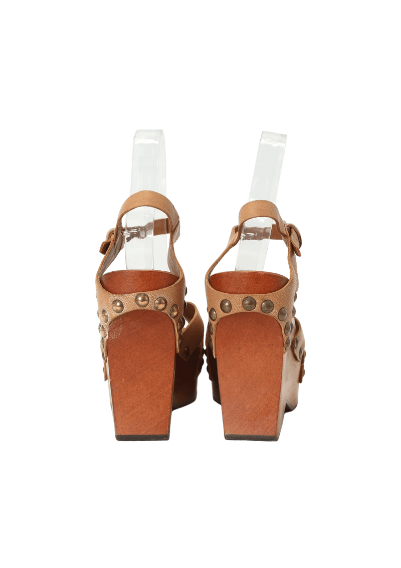 LEATHER PLATFORM SANDALS 35