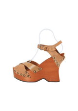 LEATHER PLATFORM SANDALS 35