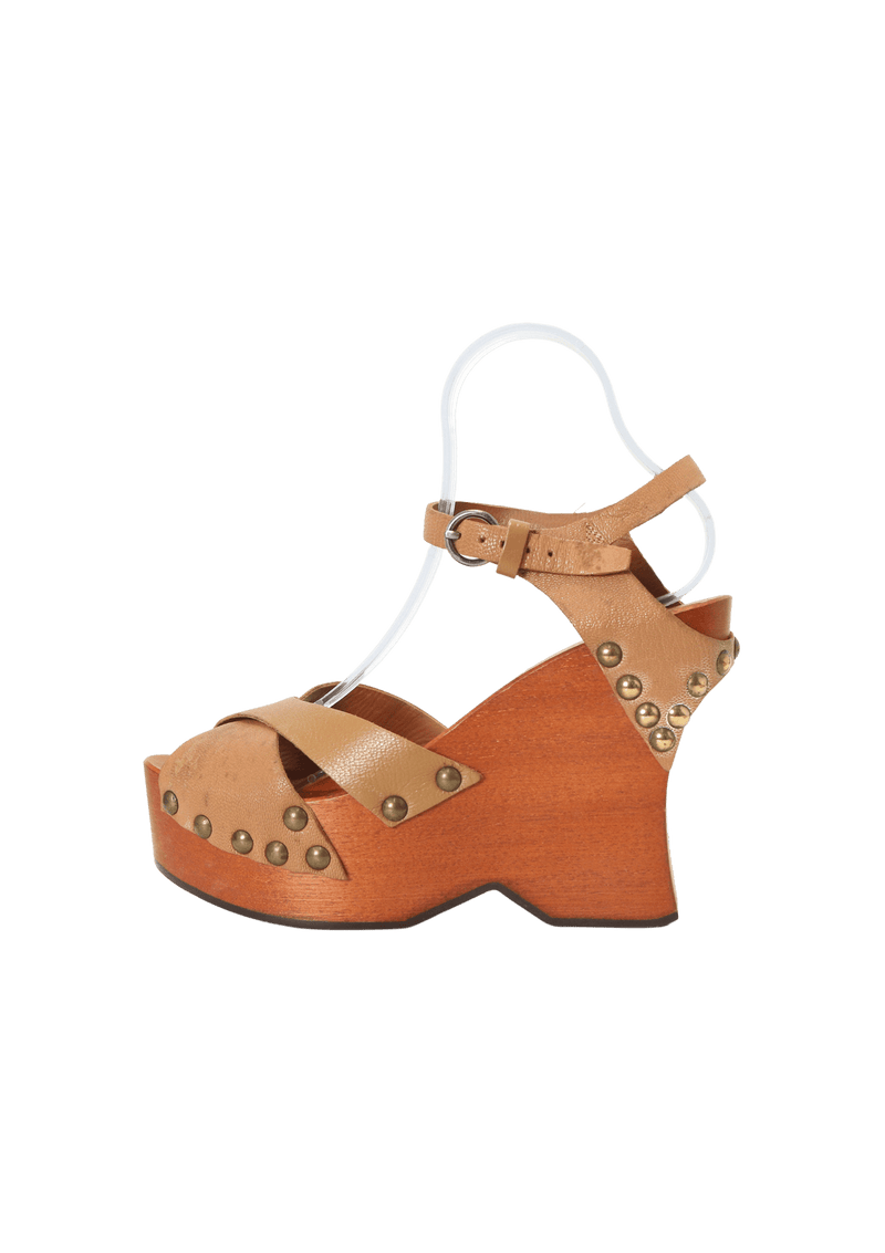 LEATHER PLATFORM SANDALS 35