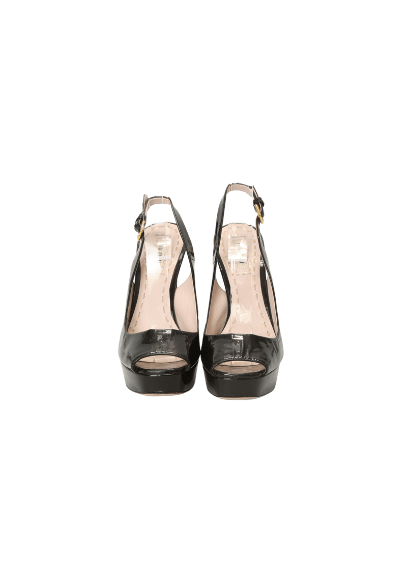 PATENT SLINGBACK SANDALS 34.5