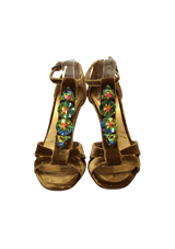 VELVET CRYSTAL SANDALS 35