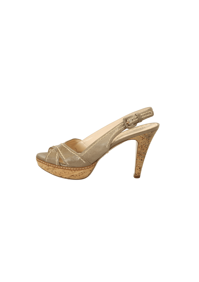 LEATHER SLINGBACK PUMPS 40