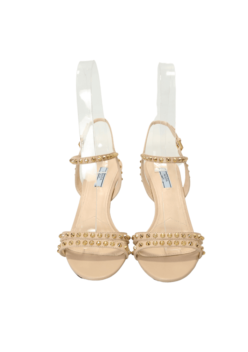 LEATHER STUDDED SANDALS 38