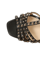 LEATHER STUDDED SANDALS 38