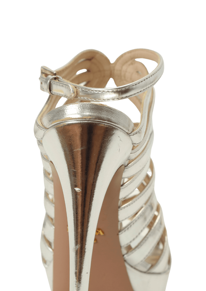 METALLIC GALDIATOR SANDALS 36