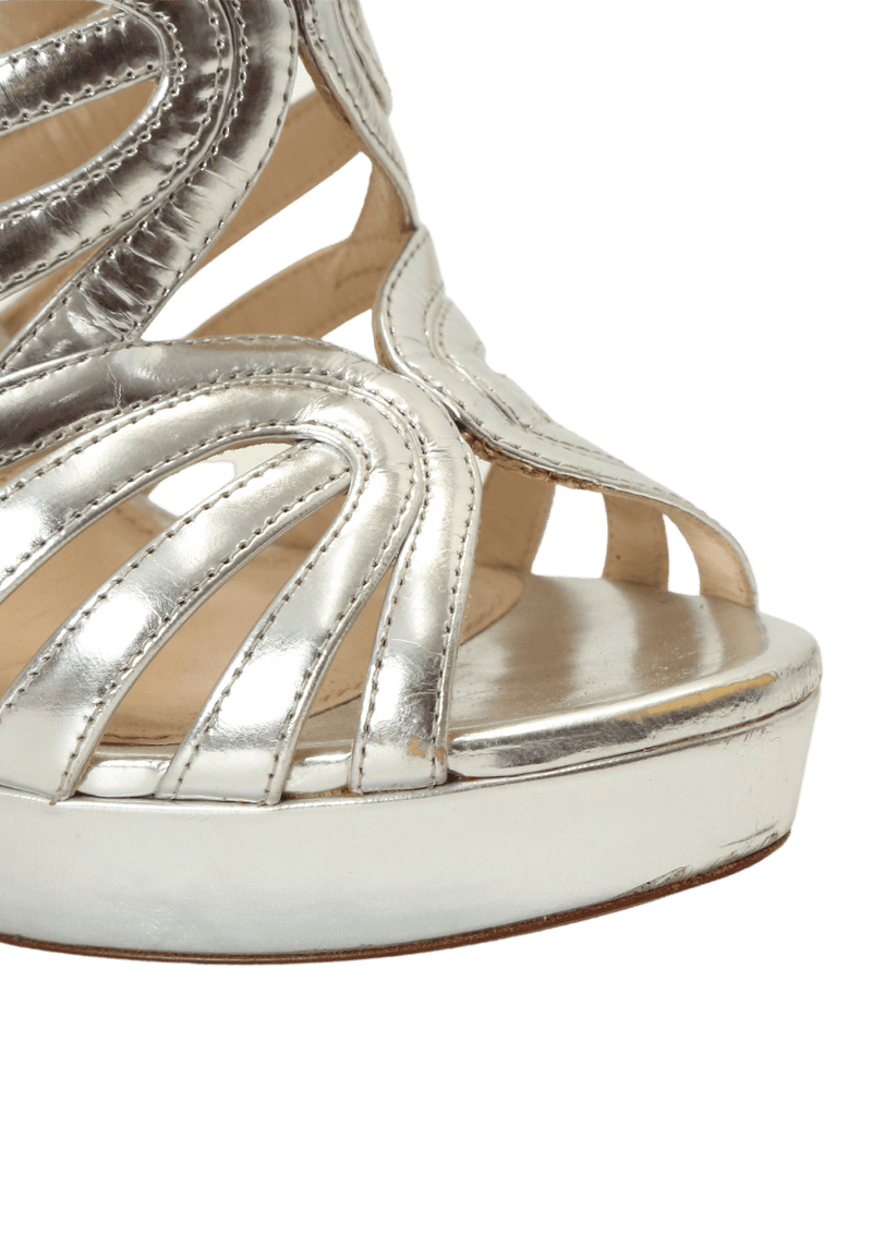 METALLIC GALDIATOR SANDALS 36