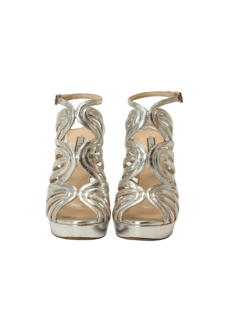 METALLIC GALDIATOR SANDALS 36