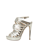 METALLIC GALDIATOR SANDALS 36