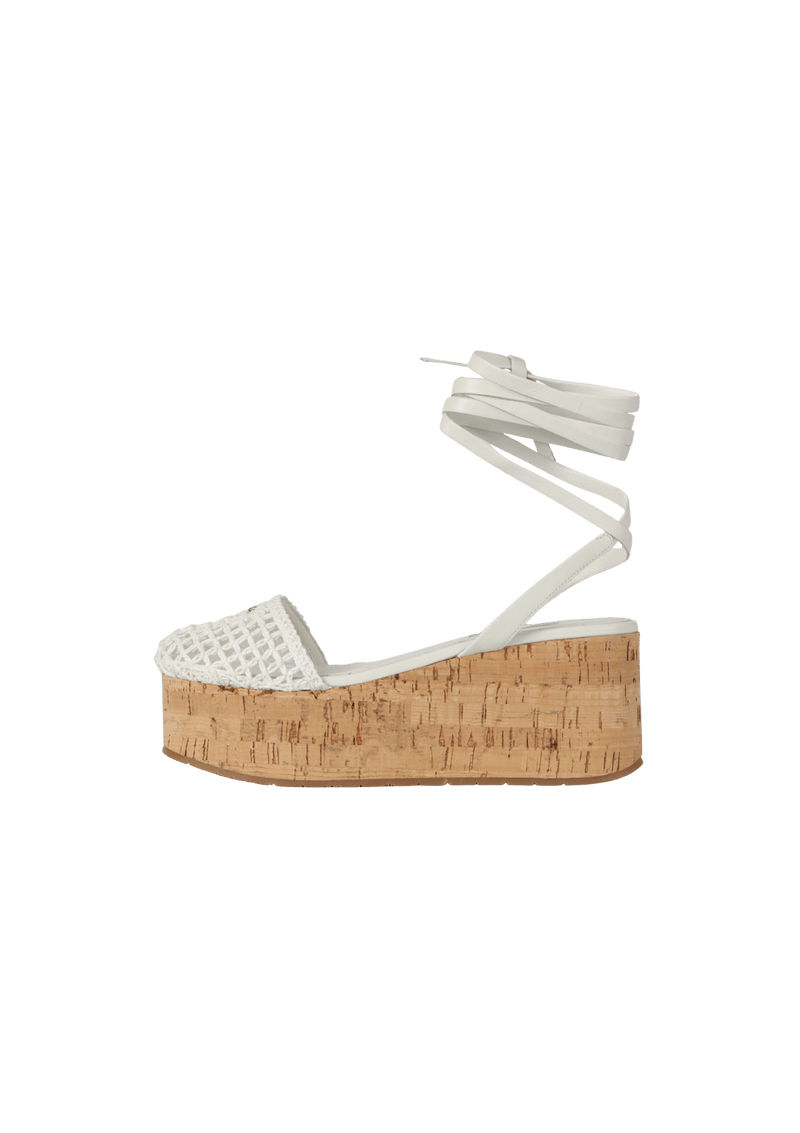 RAFFIA WEDGE SANDALS 36