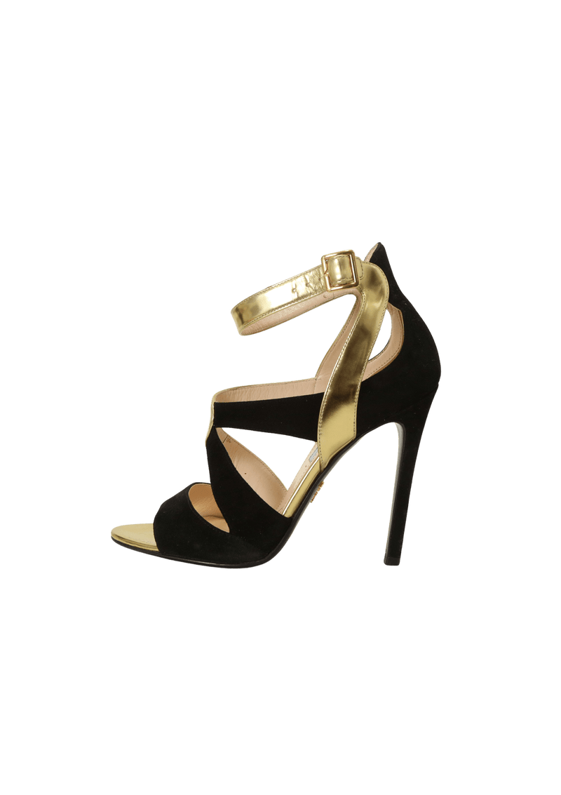 SUEDE METALLIC SANDALS 36