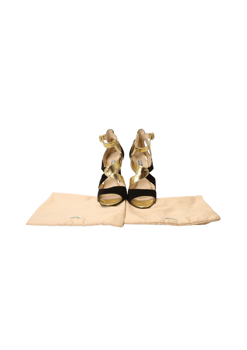 SUEDE METALLIC SANDALS 36