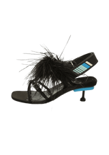 FEATHER SLINGBACK SANDALS 34
