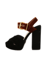 VELVET PLATFORM SANDALS 37.5