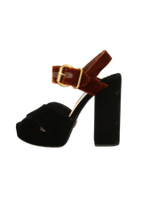 VELVET PLATFORM SANDALS 37.5