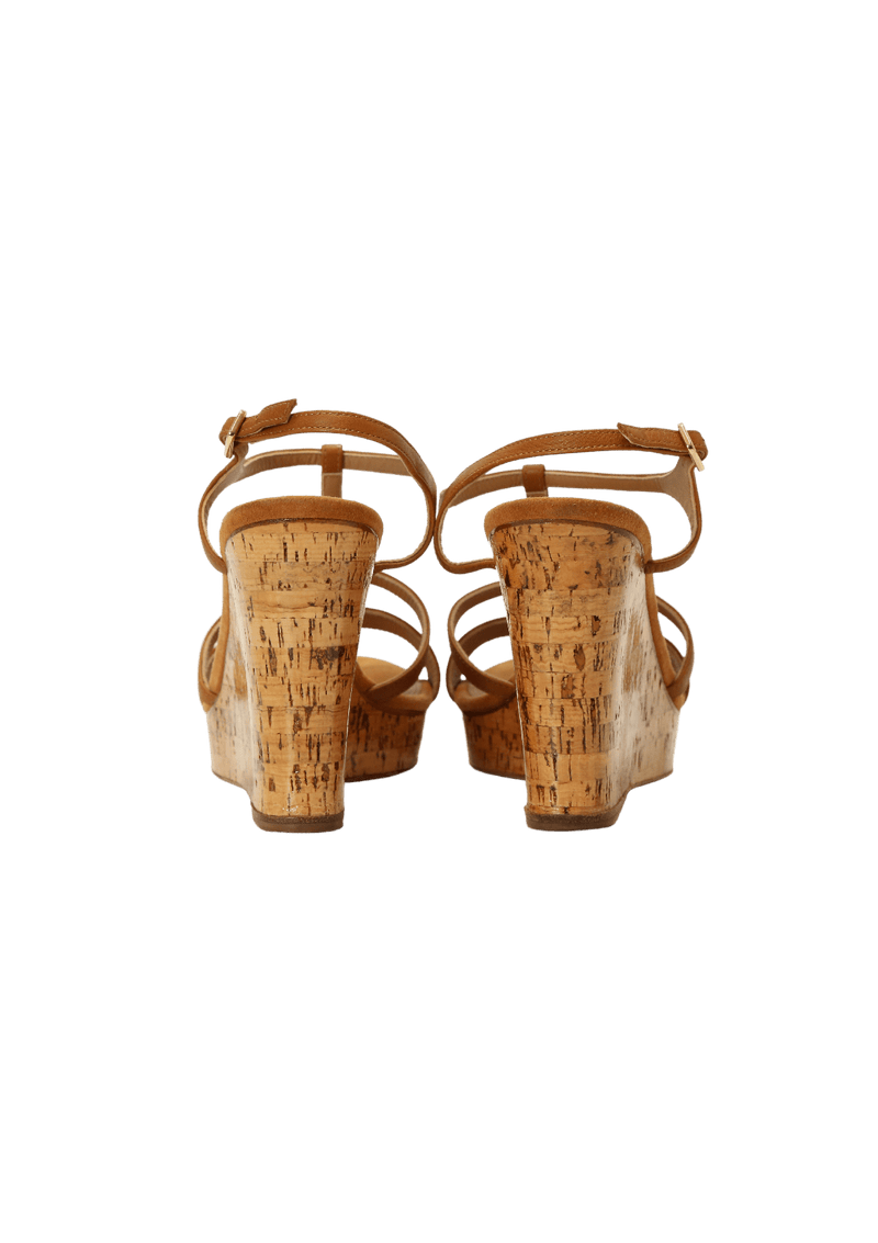 LEATHER PLATFORM SANDALS 38