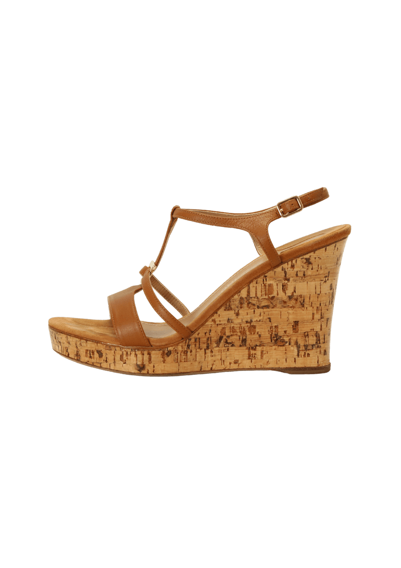 LEATHER PLATFORM SANDALS 38