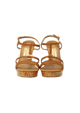 LEATHER PLATFORM SANDALS 38