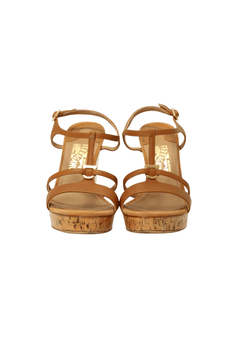 LEATHER PLATFORM SANDALS 38