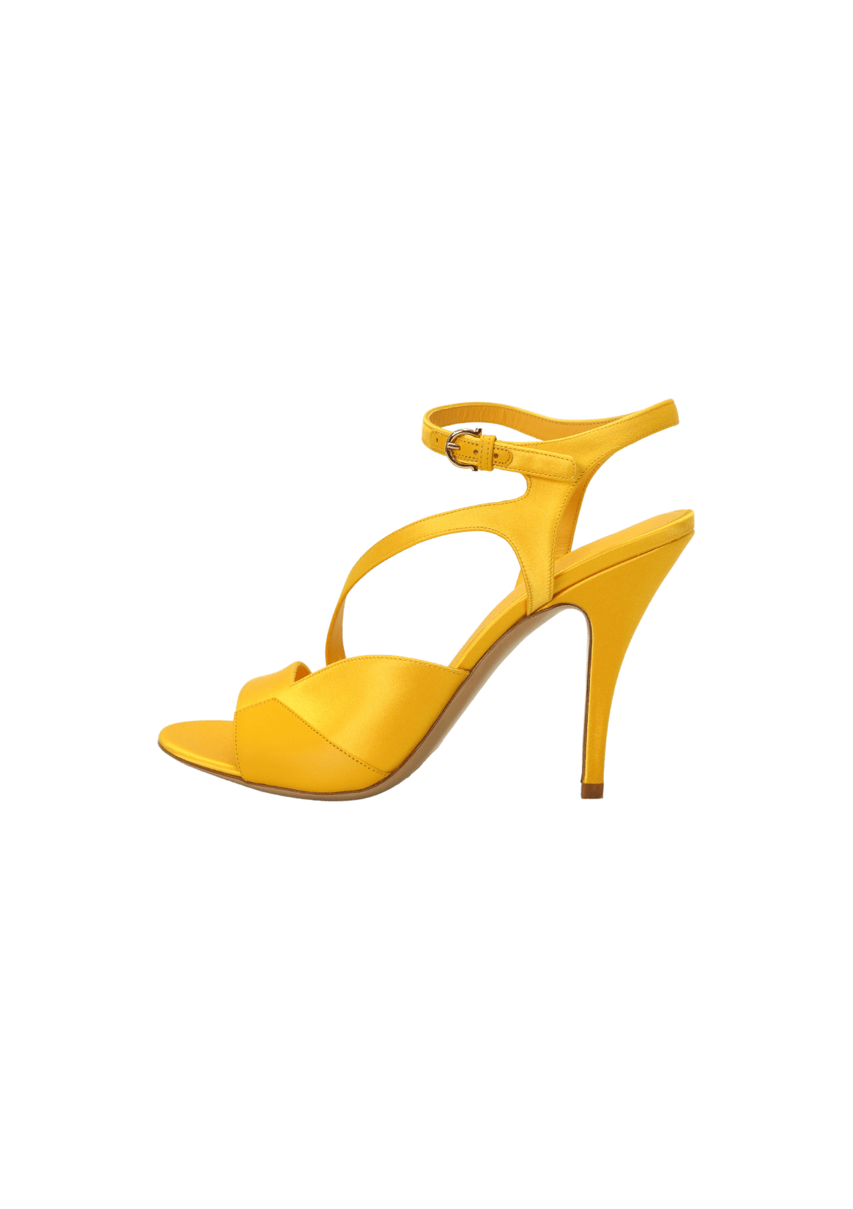 Sandália Salvatore Ferragamo Satin Olga 105 Sandals 36.5 Amarela