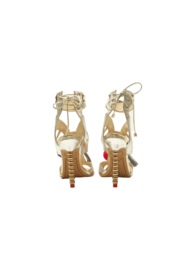 PATENT LEATHER WHIPSTITCH SANDALS 34