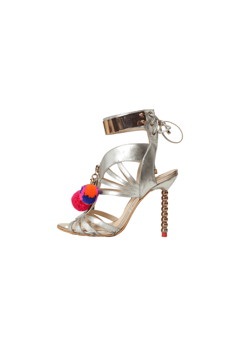PATENT LEATHER WHIPSTITCH SANDALS 34