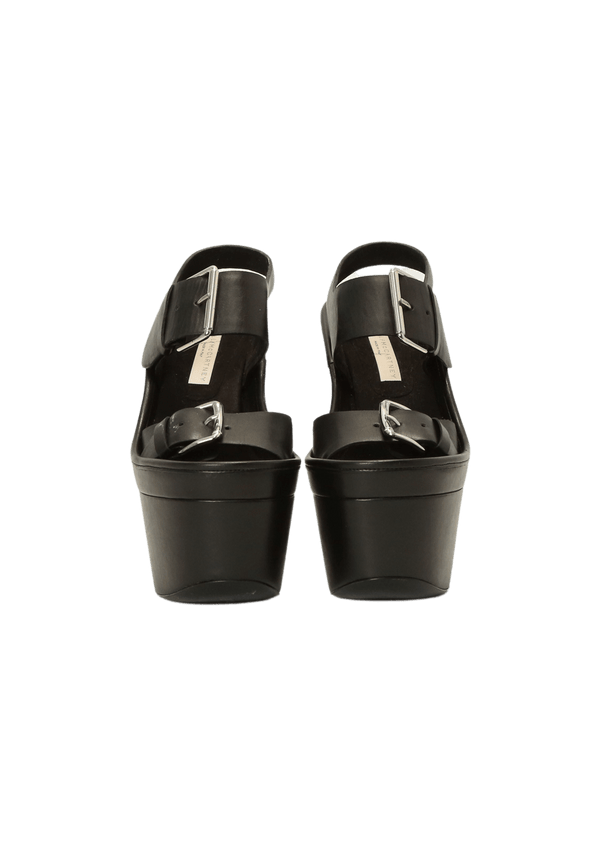 VEGETARIAN LEATHER SLINGBACK SANDALS 37