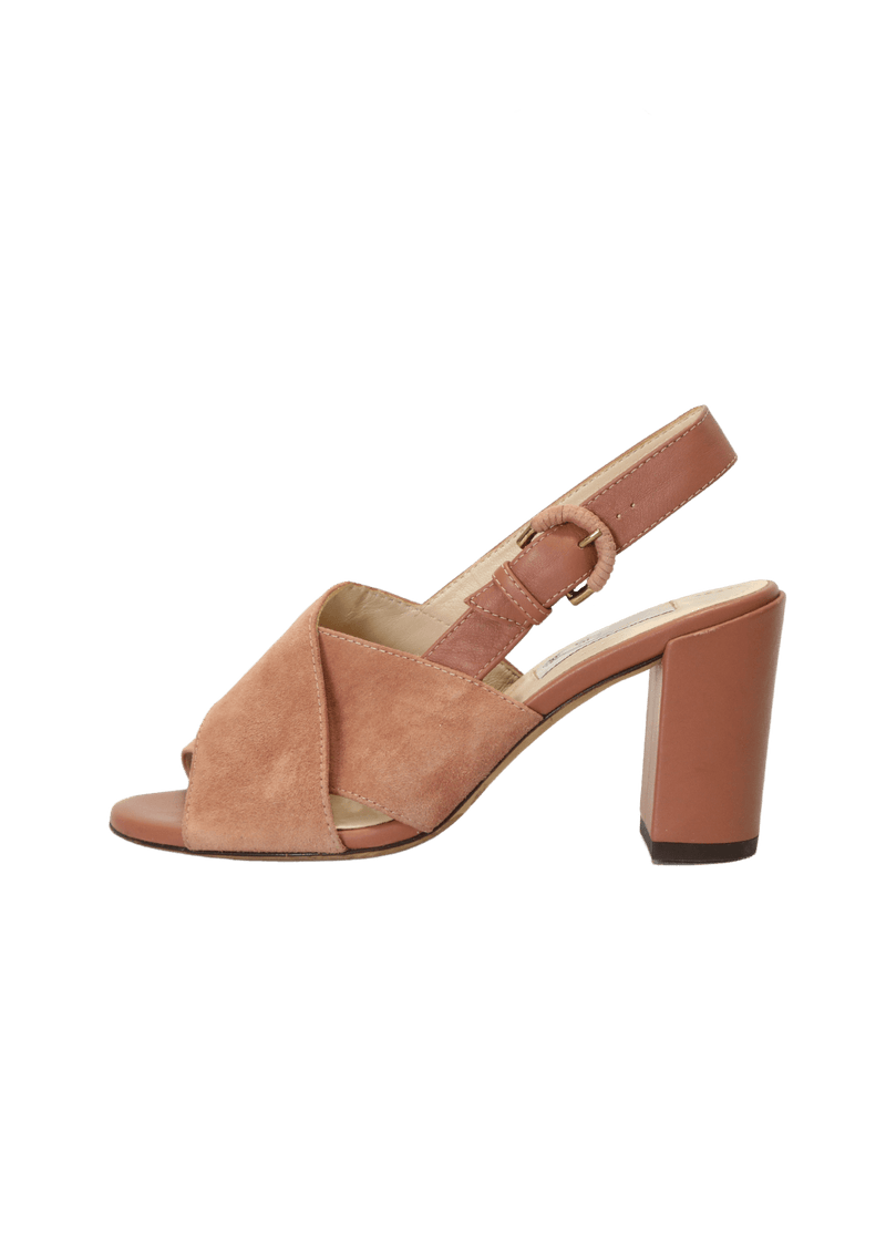 SUEDE SLINGBACK SANDALS 33