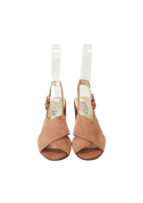 SUEDE SLINGBACK SANDALS 33