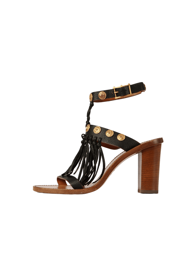 LEATHER TASSEL SANDALS 35.5