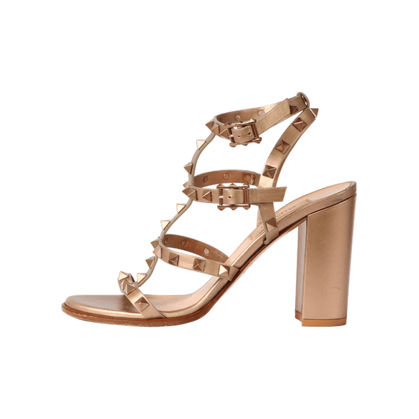 Sand lia Valentino Rockstud Cage Olivia Sandals 35 Dourada