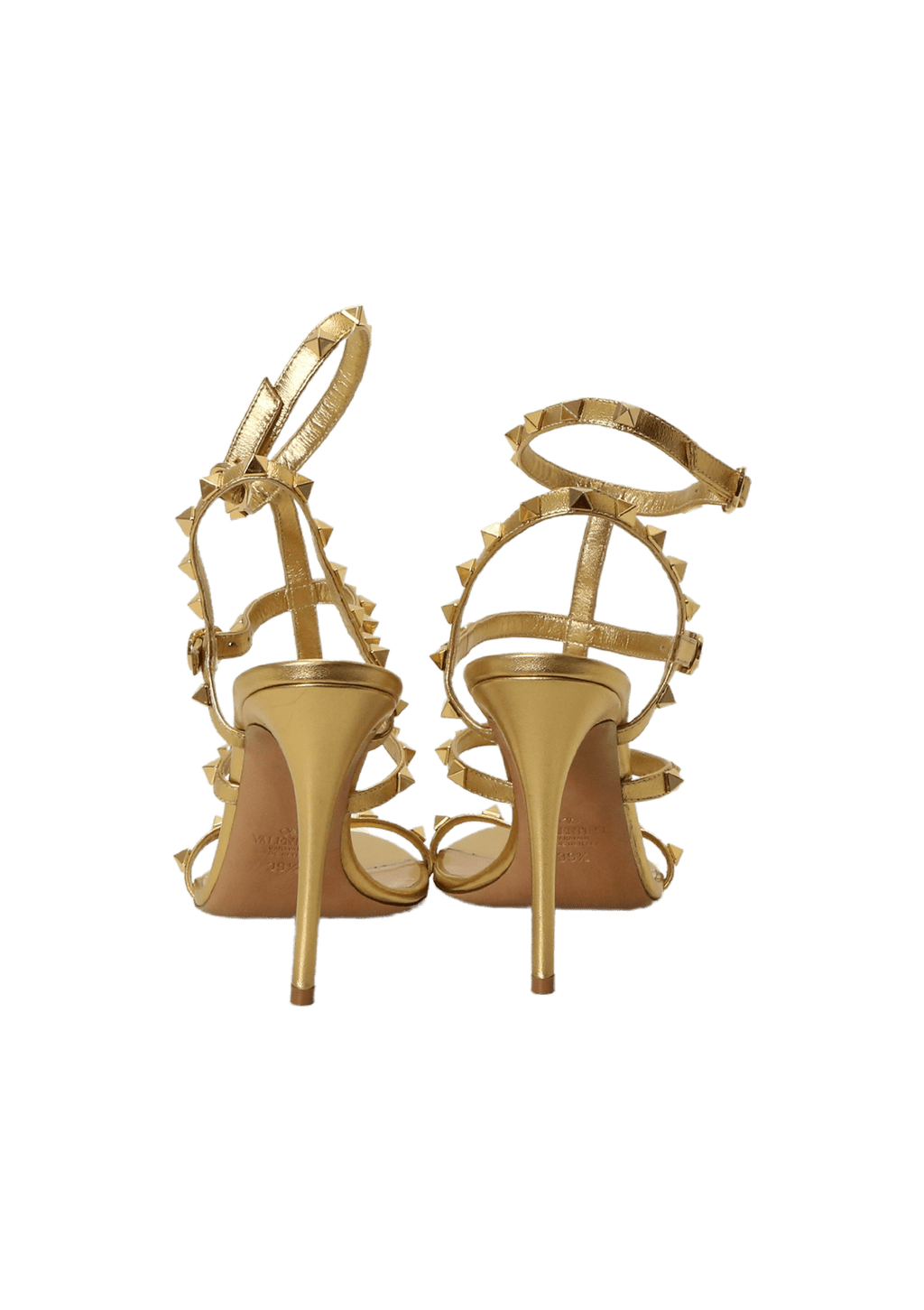 Sandália Valentino Rockstud Gladiator Sandals 36 Dourada Original – Gringa