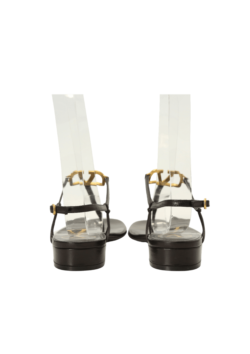 Sandália Valentino Vlogo T-Strap Sandals 36.5 Preta Original – Gringa