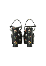 FLORAL FESTIVAL T-STRAP SANDALS 35.5