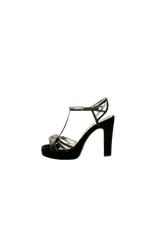 ELIAS T-STRAP CRYSTAL FELINE HEAD SANDALS 36