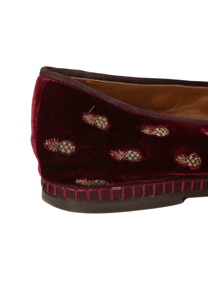 VELVET PINEAPPLE LOAFERS 34