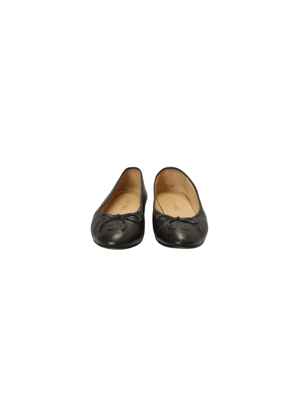 Sapatilha Chanel CC Cap Toe Ballet Flats 38 Preta Original – Gringa