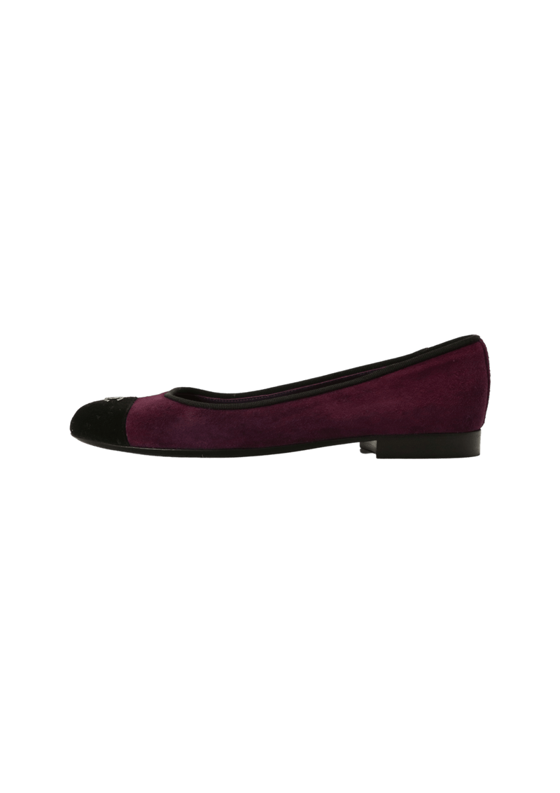 CC CAP TOE TWEEDY BALLET FLATS 34