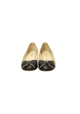 LEATHER BOW BALLET FLATS 36