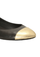 LEATHER TRIM EMBELLISHMENT BALLET FLATS 37