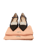 CRYSTAL POINTED TOE FLATS 38