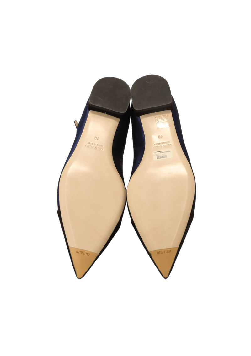 CRYSTAL POINTED TOE FLATS 38