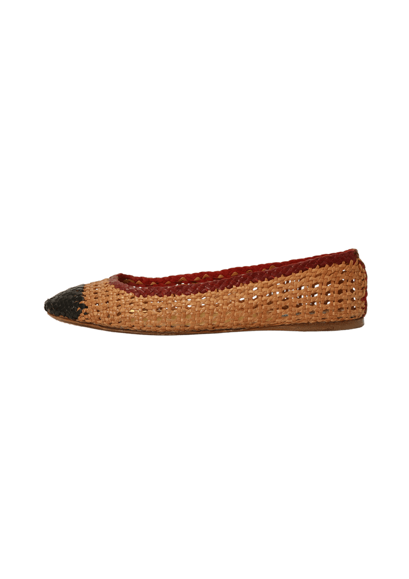 WICKER BALLET FLATS 36